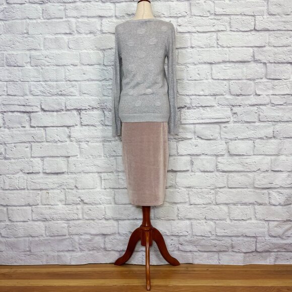 Liz Claiborne Silver Metallic Polka Dot Sweater - Picture 6 of 9